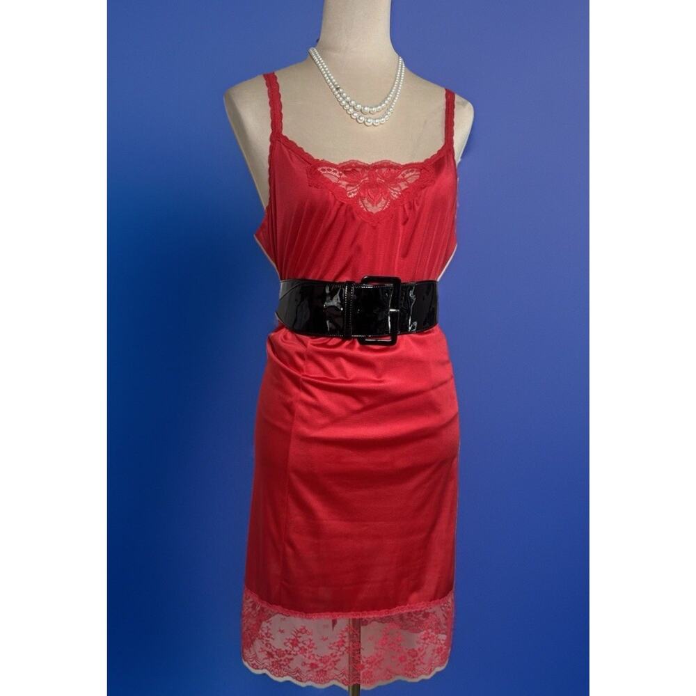 Vintage Lingerie Set | Cami And Slip | Olga | Vanity Fair 80s Siren Red Boudoir